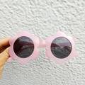 Cute pink flower-shaped sunglasses for kids with grey lenses and a sweet floral frame - Jelly Pink