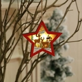 Estrella de Navidad de madera luminosa con renos y luz LED cálida para decoración - Pentagrama