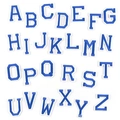 Set of 26 royal blue embroidered A-Z letter patches with white borders for DIY clothing - AAC-C-2-8*Deep Blue*Set of 26 Letters