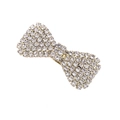 Elegant silver bow hair clip encrusted with sparkling rhinestones on a white background - Small Bow Knot Gold (B6210)
