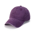 Deep purple washed cotton baseball cap with retro distressed texture and classic six-panel design - M (56-58cm) / Purple