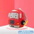 Red plush fire truck backpack for toddlers ages 2-4 with yellow straps and FIRE embroidery - Medium (Ages 2-4) / Fire Truck