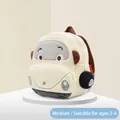 Medium plush cream bus cartoon backpack with brown straps for kids aged 2 to 4 years - Medium (Ages 2-4) / Beetle Car