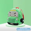 Green plush toddler backpack in cartoon jeep car shape for kids aged 2 to 4 years old - Medium (Ages 2-4) / Jeep