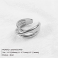 Dreilagiger ineinandergreifender silberner Edelstahlring für Damen im minimalistischen Stil - US7(54mm) / Stahlfarbe