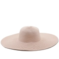 Detail of wide-brimmed straw hat with fine weave and elegant wavy edges - M (56-58cm) / Flesh Pink