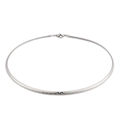 Minimalist 4mm silver titanium steel collar necklace with geometric scale texture finish - Style B Steel (KN33841-Z) / 45cm