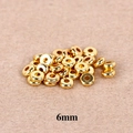 Goldene 6mm Distanzperlen aus poliertem Messing für buddhistische Gebetsarmbänder - Durchmesser 6mm / Gold
