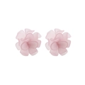 Ohrstecker in rosa gefrosteter Blumenform mit 925er Silbernadel für einen süßen Look - Rosa