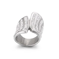 Silver Symmetrical Wave Shape Style (KR35557-AD)