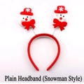 Christmas snowman headband with red velvet band and spring-mounted plush snowmen - Standard (Snowman)