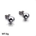 Minimalist 10mm silver stainless steel ball stud earrings with polished mirror finish - 10mm / Steel