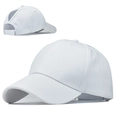 Detalle de gorra blanca de algodón con abertura para coleta y cierre de velcro ajustable - Blanco / Ajustable