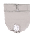 Detail of gray dog diaper showing adjustable hook-and-loop fastener and elastic leg openings - 2XL / Female Dog Waterproof Grey