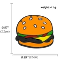 Cartoon Burger Emaille-Pin mit gelbem Käse und grünem Salat, 2,5 cm Größe für Taschen - Hamburger