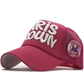 Cappellino trucker magenta con ricamo Paris 3D e rete traspirante vista laterale - Adulto 54-60CM / Rosa Rosso
