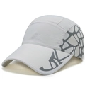 Berretto da baseball bianco ad asciugatura rapida con motivi geometrici e logo SDERUI - Taglia Unica(Regolabile) / Bianco