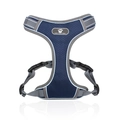 Navy blue breathable mesh dog harness with reflective trim and secure plastic buckle - Oxford Dark Blue / M (6-16kg)