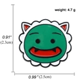Green and white enamel cartoon smiley face pin with dimensions 2.3cm by 2.5cm - Lion Head(A00709)