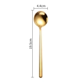Cucchiaio rotondo in acciaio inox dorato 304, manico lungo 19,5 cm per dolce e gelato - Cucchiaio / Colore Oro Puro