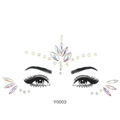 Luminous iridescent face jewelry stickers with resin crystals for eye and forehead makeup - Y0003 Holographic Face Sticker