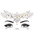 Self-adhesive white AB resin face jewels and breast crystals with luminous effect style Y0005 - Y0005 Holographic Face Gems