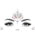 Glow-in-the-dark white AB resin face gems Y0027 crown pattern for festivals - Y0027 Crown Face Gems