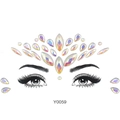 Luminous AB white resin face gems and breast jewel sticker set in iridescent color style - Y0059 Iridescent Face Decor