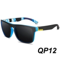 Polarized sports sunglasses for men in matte black with royal blue inner frame detail - Black-Blue Frame with Deep Black Lens