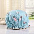 Waterproof double-layer shower cap in light blue with cute pink pineapple patterns - Blue Pineapple