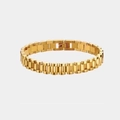 Pulsera ajustable de acero inoxidable dorado con diseño clásico de reloj de negocios - 16.5cm / Dorado