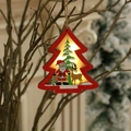 Colgante luminoso de madera para árbol de Navidad con Papá Noel y luz LED decorativa - Árbol de Navidad