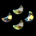 Set of four AB rainbow crystal glass crescent moon pendants on a black background - 20MM Moon