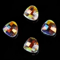 AB coated iridescent triangle crystal glass charms for DIY necklace and earring making - 14MM Shell