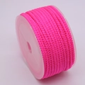 Spool of 3mm rose red pineapple braided cord for DIY jewelry making and bracelets - Fluorescent Rose Red