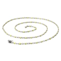 Minimalist silver steel chain necklace featuring vibrant neon yellow resin beads - 500mm*2mm / Yellow