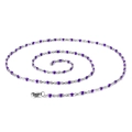 Minimalist stainless steel bead necklace with purple resin accents and lobster clasp - 500mm*2mm / Purple