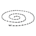 Minimalist silver titanium steel necklace featuring black oval resin beads in spiral layout - 500mm*2mm / Black