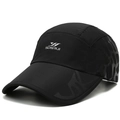 Cappellino sportivo nero asciugatura rapida con logo SDSRUI e pannelli traspiranti - Taglia Unica(Regolabile) / Nero