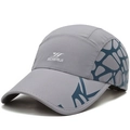 Light gray quick-dry baseball cap with navy blue geometric side panels and SDSRUI logo - One Size(Adjustable) / Light Gray