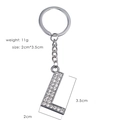 Silver letter L keychain with sparkling rhinestones, 3.5cm by 2cm, weighing 11g - L