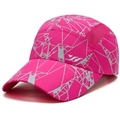 Sneldrogende roze sportpet met geometrische print en ademende mesh inzetstukken - Rozerood