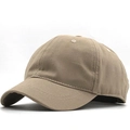 Casquette de baseball classique kaki en coton à 6 panneaux avec visière courte - Réglable / Kaki