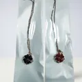 Magnetic folding clover heart necklace in rose gold finish with black and red crystals - Rose Gold