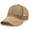 Breathable khaki mesh baseball cap with lightweight quick-dry fabric for outdoor use - Adjustable / Khaki