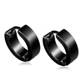 Μινιμαλιστικοί μαύροι κρίκοι από τιτάνιο για άνδρες με κομψό γυαλιστερό φινίρισμα - Μαύρο