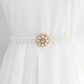 Ceinture élastique en perles pour femmes avec boucle fleur en strass doré élégant - EL95-29 Bouquet de Fleurs Doré
