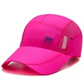 Cappellino da sole rosa ad asciugatura rapida con rete traspirante e nastro a scacchi - Regolabile / Rosa Rosso