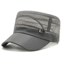 Berretto militare da uomo in mesh traspirante grigio scuro con logo in metallo - Regolabile / Grigio chiaro