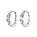Orecchini a cerchio in argento sterling S925 con design incrociato e zirconi bianchi - Argento 925 / Argento